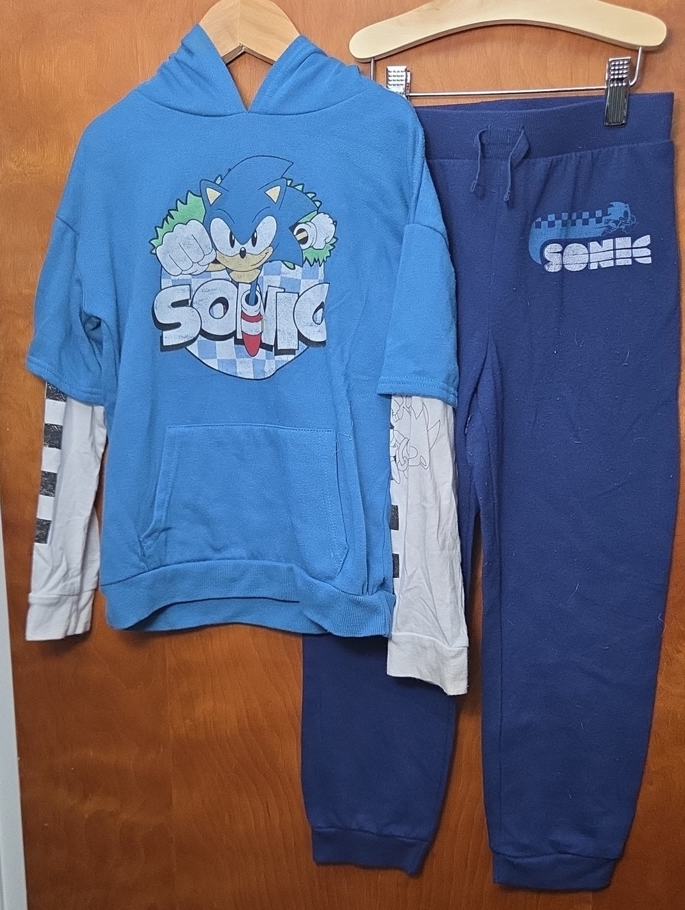 Sonic Kids Blue Hooded Sweatshirt & Navy Jogger Pants Set